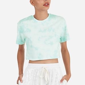 Hanes X Karla Crop Tie Dye Tee Green and Burgundy